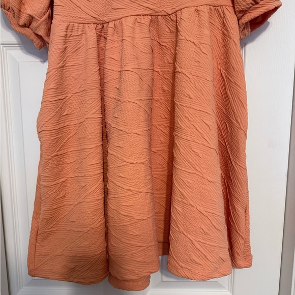 Brand New Free People Orange Textured Mini Dress - Size Medium - Picture 7 of 12